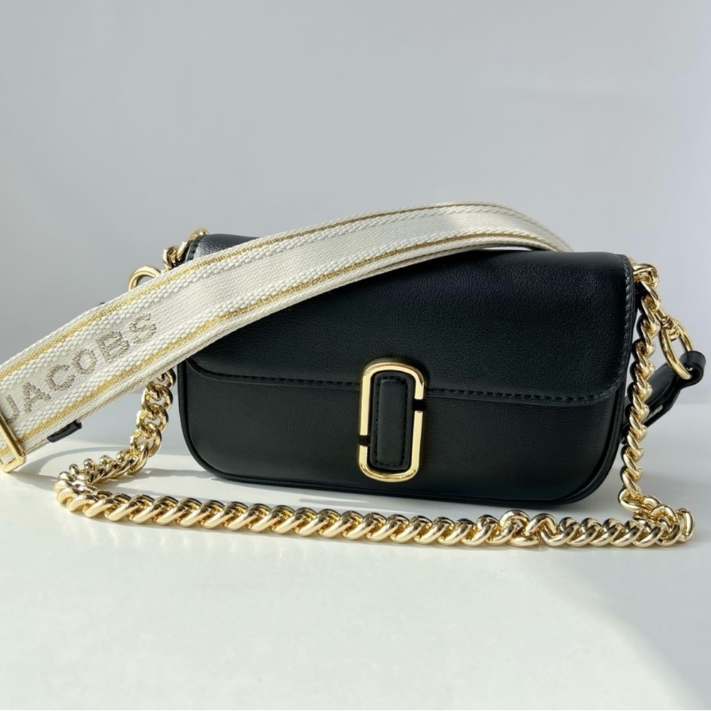 Marc Jacobs Black Crossbody Bag with Gold Chain
